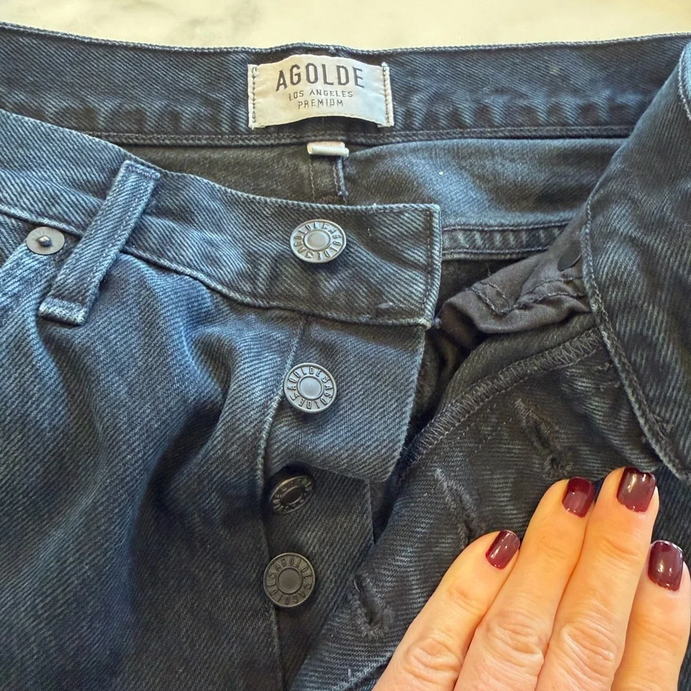 AGOLDE Women's Size 24 Black Wash Nico Button Fly Skinny Jeans